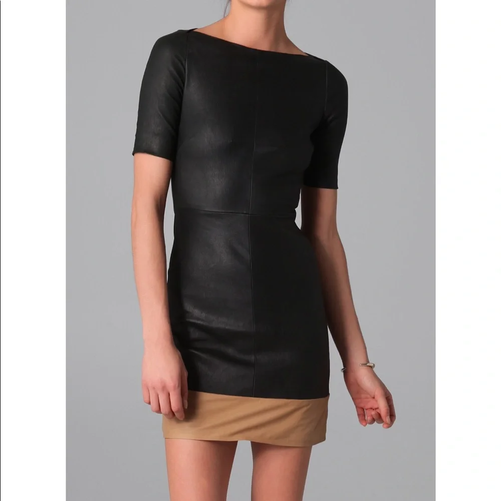 A.L.C. Sienna Leather Dress in Black Size 2